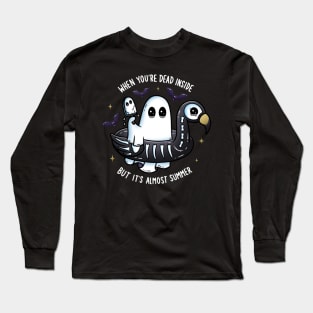 When You’re Dead Inside Ghost Flamingo Floatie Long Sleeve T-Shirt